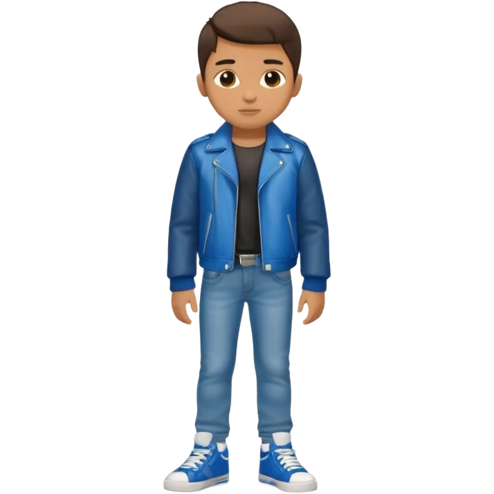 Boy in leather jocket, full body, different colors leather jocket, close up emoji