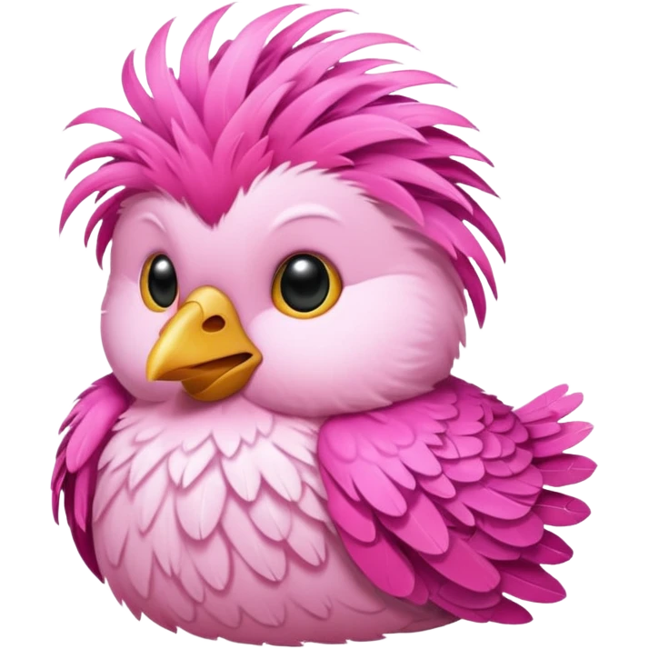 pink feathered bird emoji
