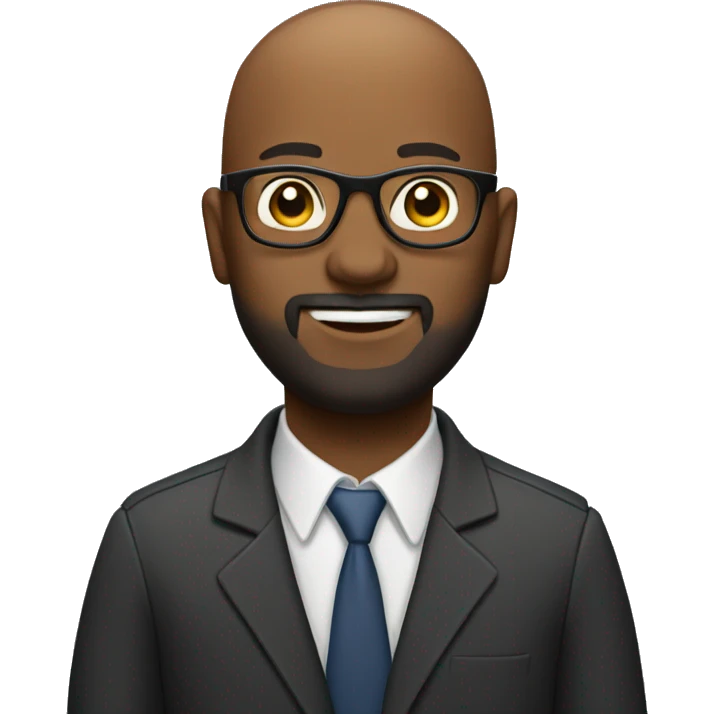 Bald- black man-with-glasses-with scruffy -beard emoji