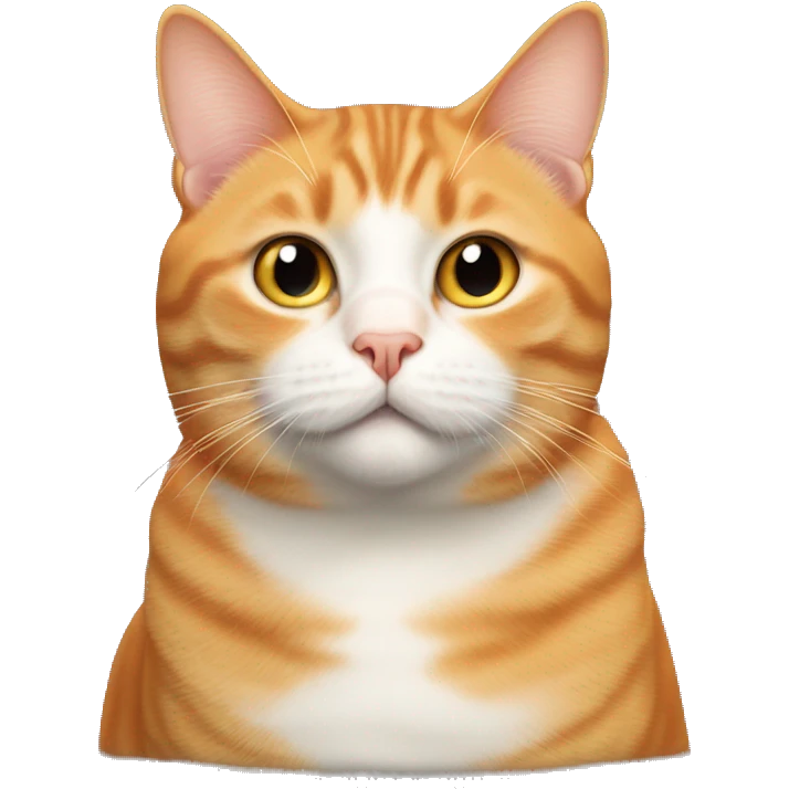 fat orange tabby cat white across chest and snout emoji