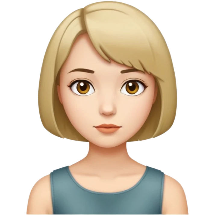 Девочка с каре и с короткими волосами  emoji