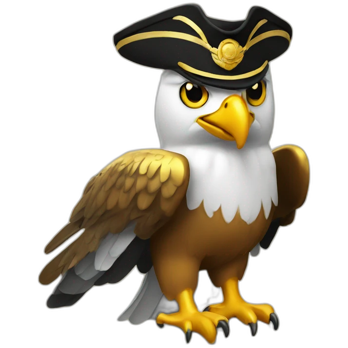 golden imperial eagle with napoleon tricorne hat emoji