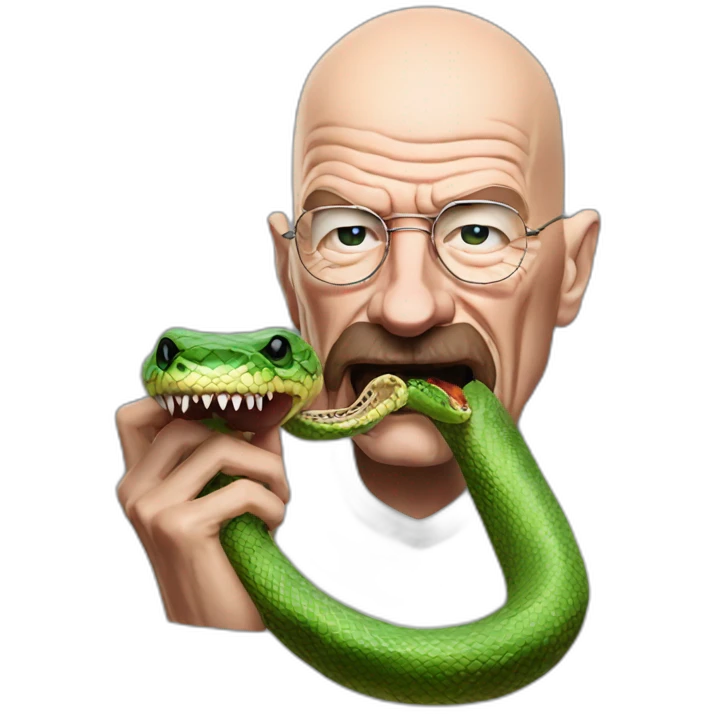 Walter white biting a snake emoji