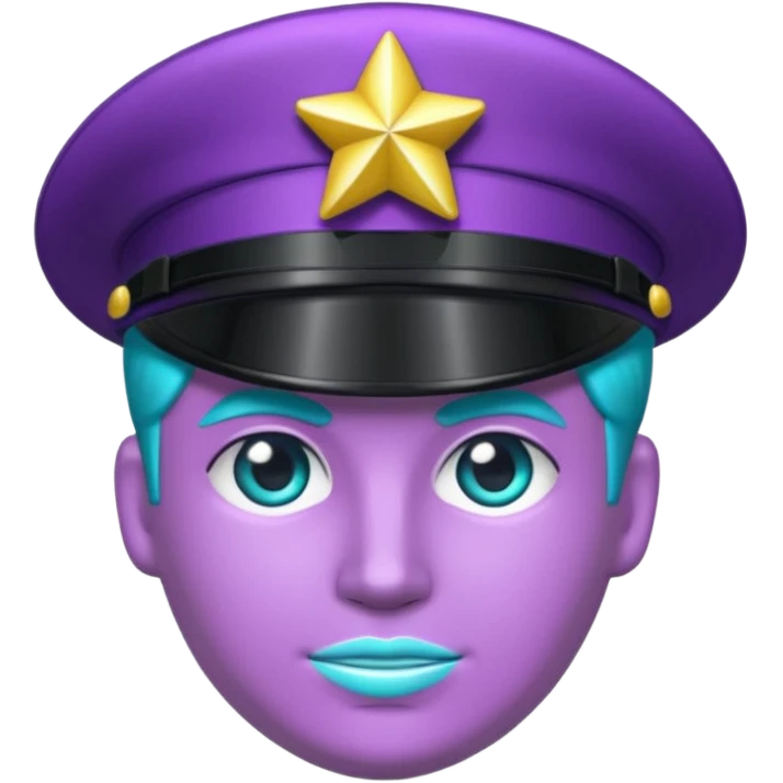 glitter purple and cian pin officer emoji