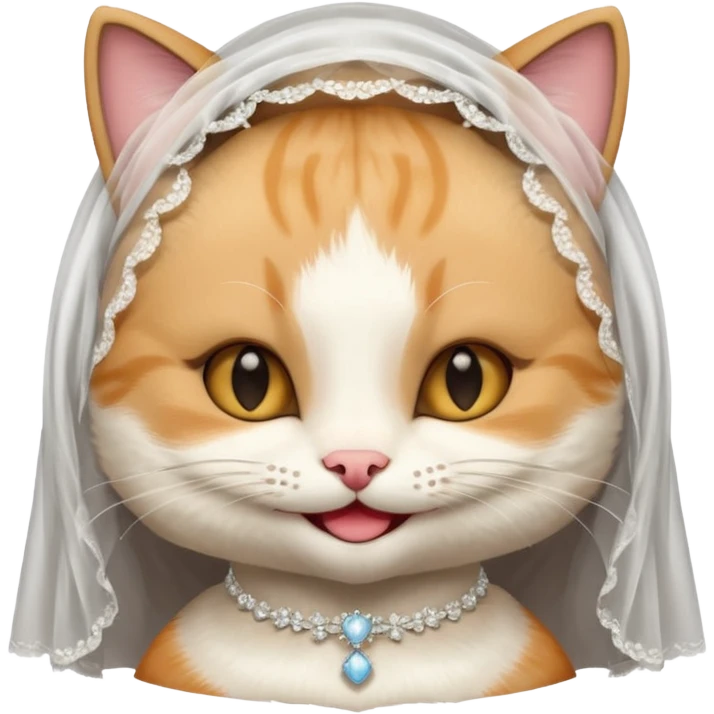 happy bride cat emoji