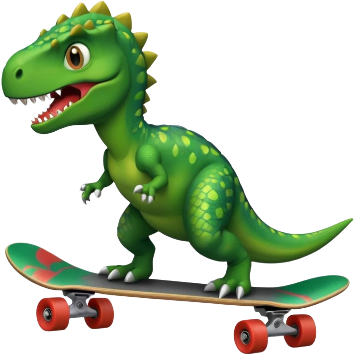 Dinosaur on a skateboard emoji