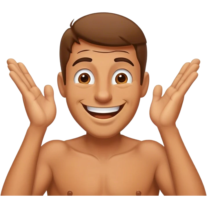 A guy doing a goofy pose emoji