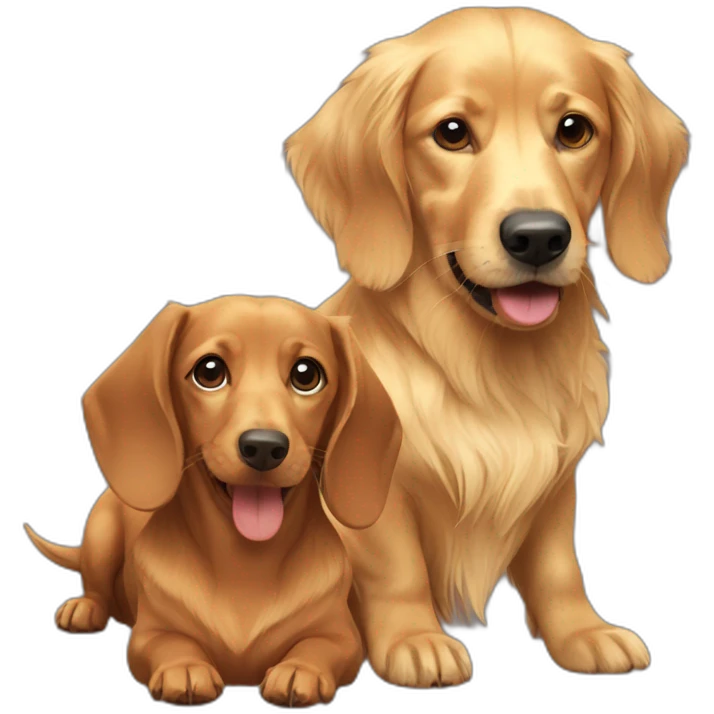 dachshund and golden retriever emoji