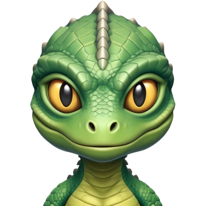 reptilian alien character, lizard-like face, scaled skin, sharp eyes, alien warrior vibe, 3D cartoon, mobile game icon style, clean background, no text, no watermark
 emoji