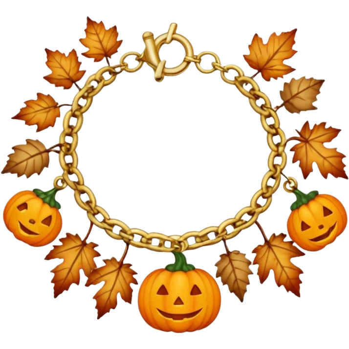 Fall charm bracelet emoji