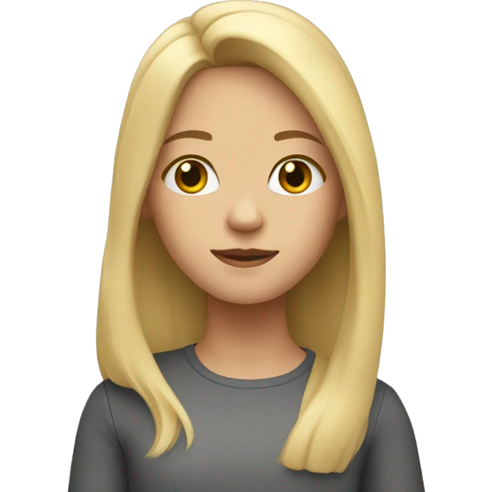 girl with shoulder-length blond hair, from afar emoji