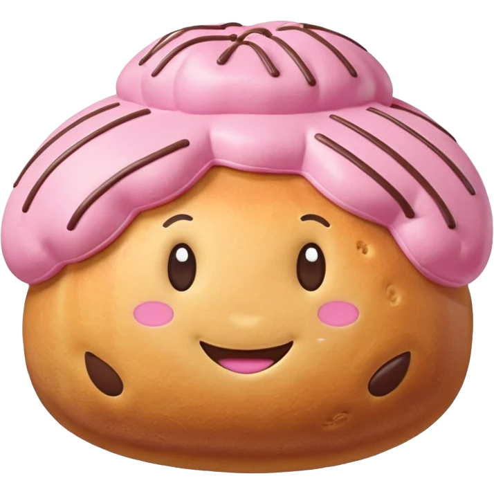 pink kawaii inflatable pan dulce concha emoji