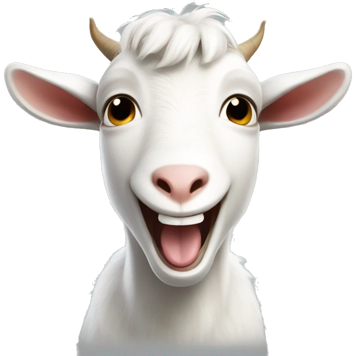 laughin white goat very happy emoji
