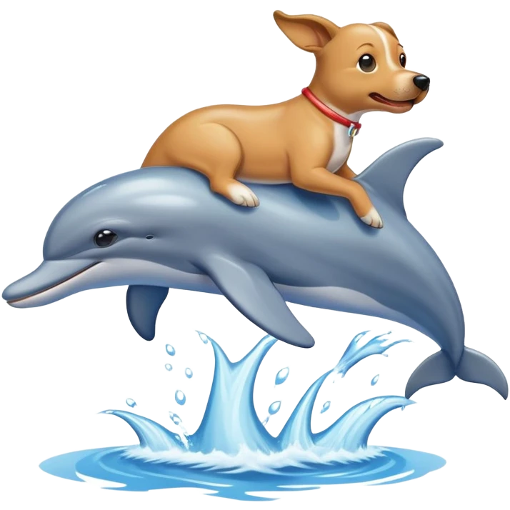 dog ride dolphine emoji