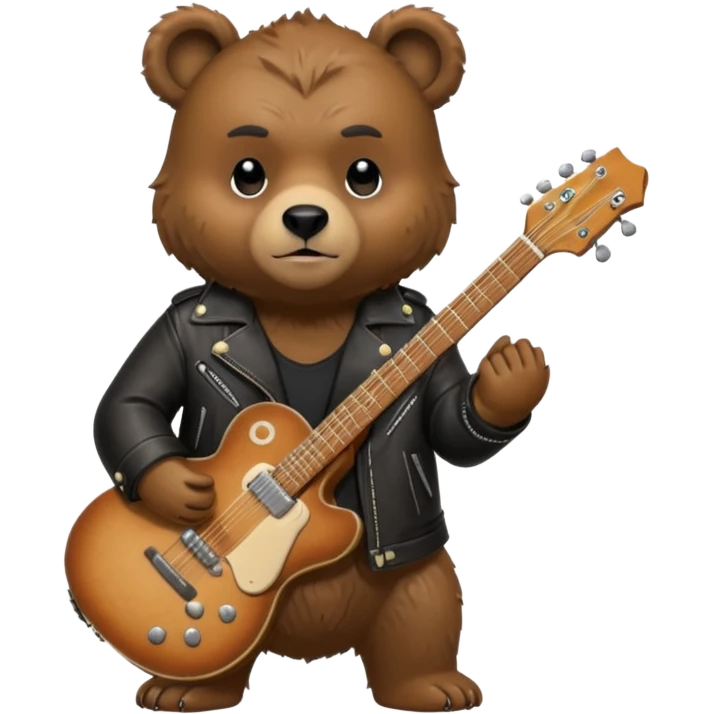 Bear potrait rockstar  emoji