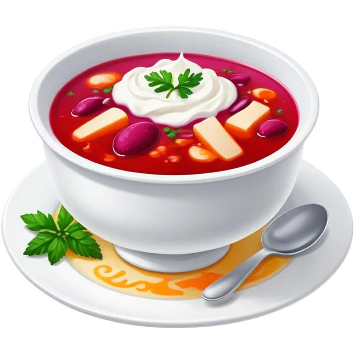 Borscht soup with sour cream  emoji
