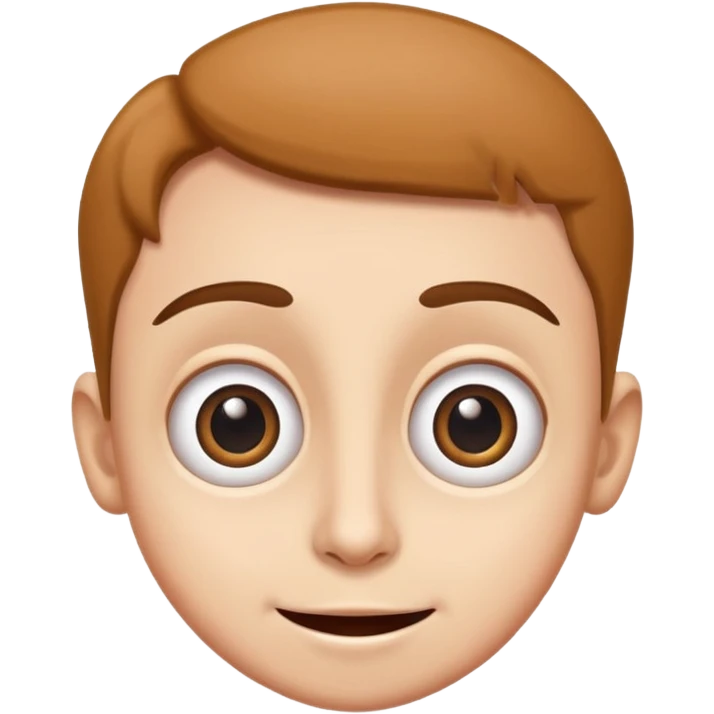 Funny caricature style cartoon, big eyes, happy face emoji