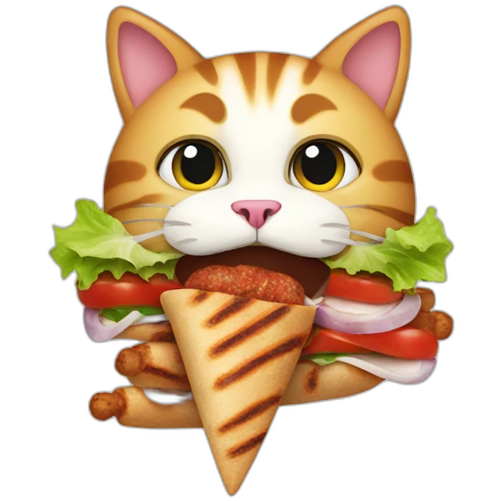 Cat eating kebab emoji