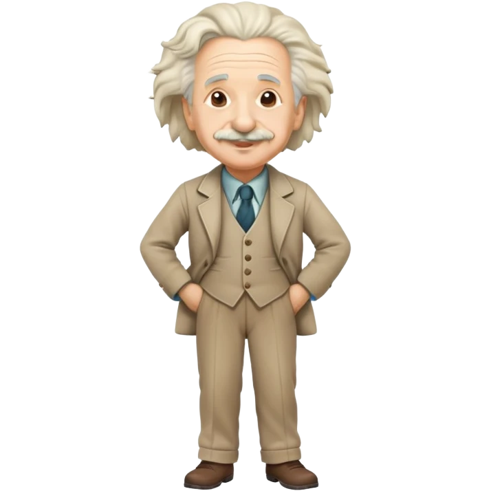 a jovial looking albert Einstein full body  emoji