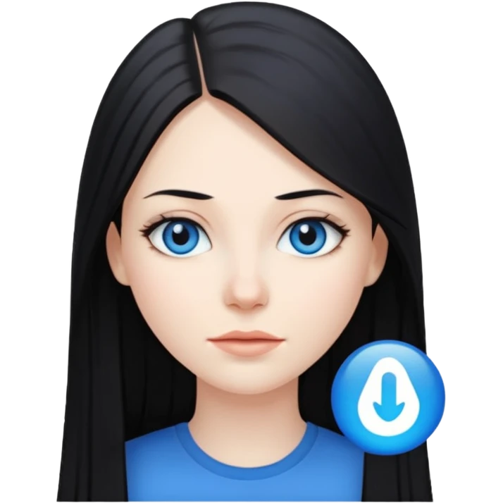 Mujer blanca con pelo negro liso largo emoji