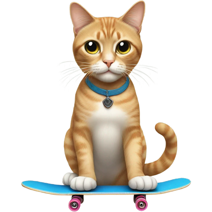 Cat with an eyepatch riding a skateboard  emoji