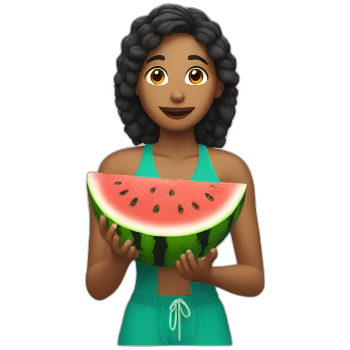 Karima eating An water melon emoji
