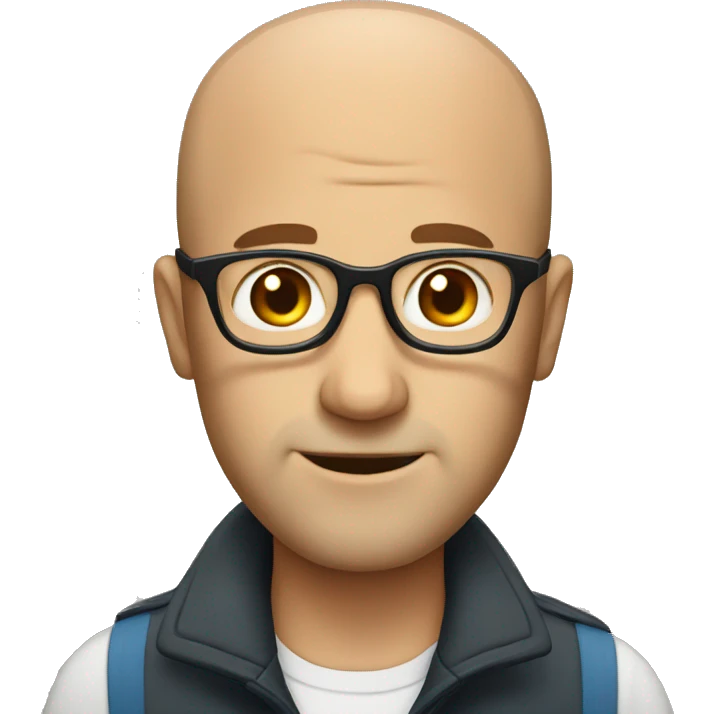 Balding man with glasses  emoji