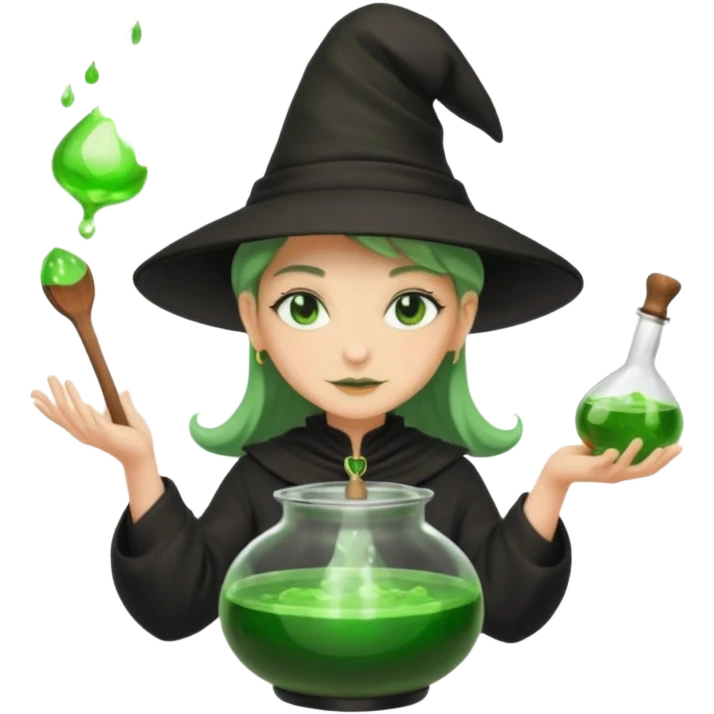 green witch cooking potion emoji