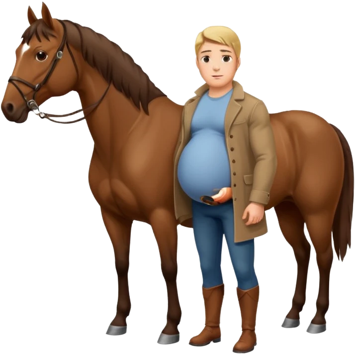 pregnant man body with horse emoji