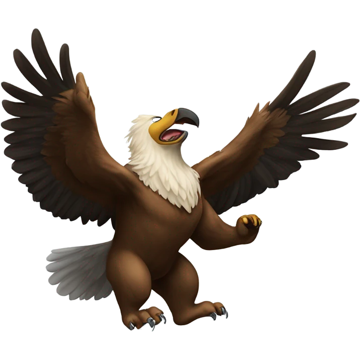 A bear fighting an eagle emoji