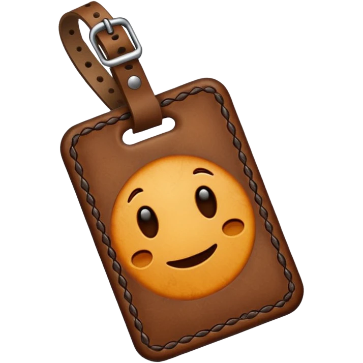 leather tag with stitching lines emoji