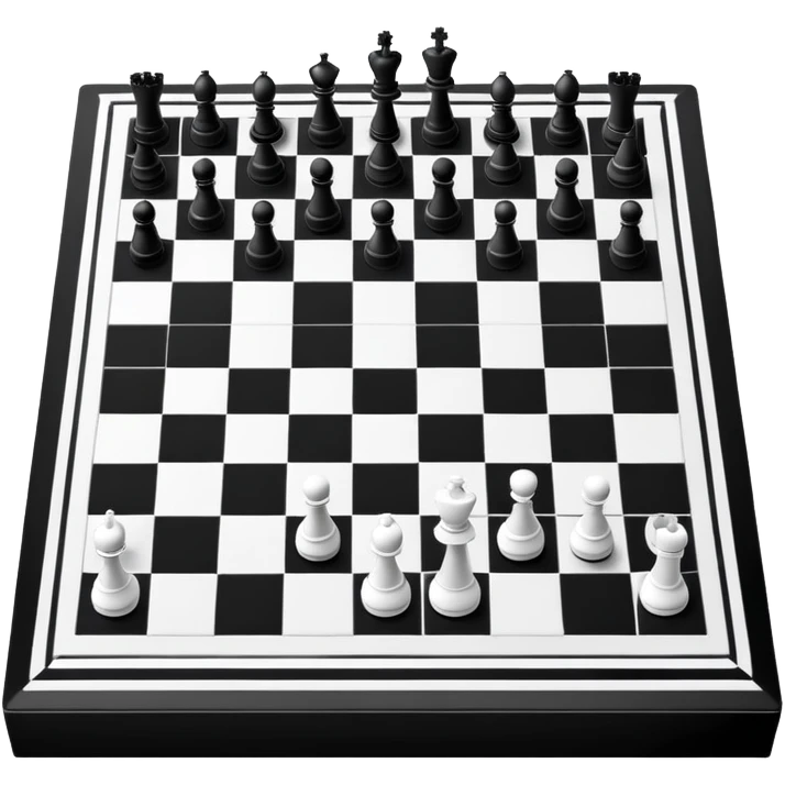 simple black and white chess board with alternating squares, empty with no chess pieces emoji
