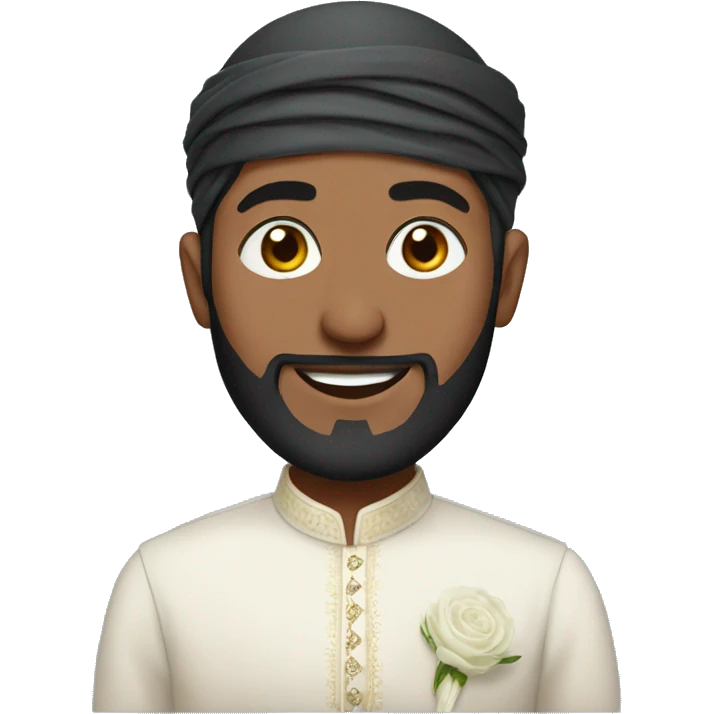 Indian Muslim man black Hijabi wedding emoji