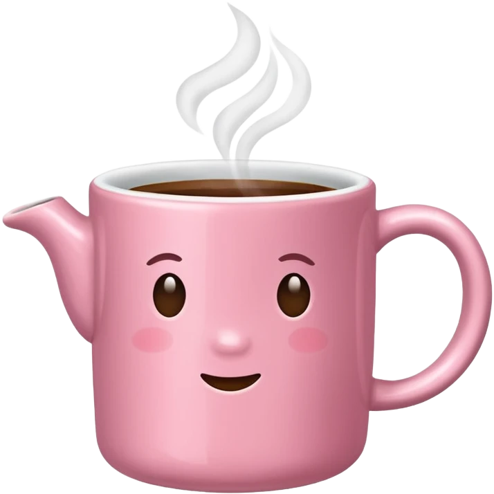 plain pink mug of steaming coffee emoji