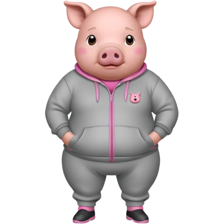 fat pig wearing sweat emoji