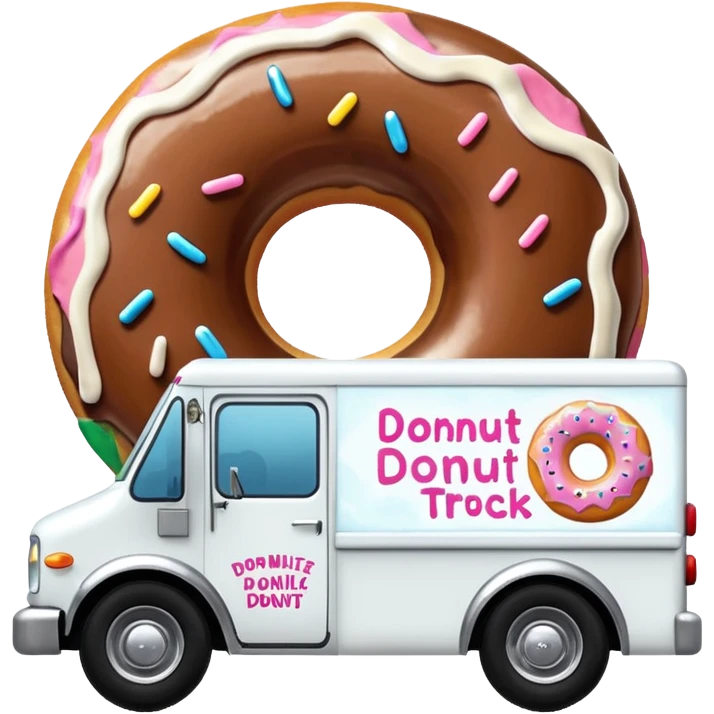 big donut truck with donut decals, frosting decals and sprinkle decals emoji