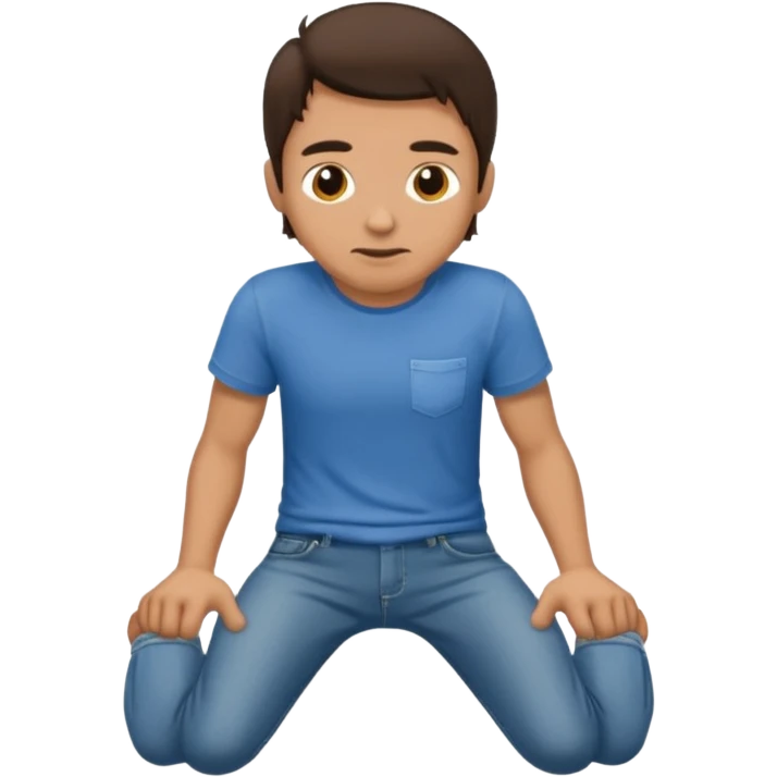 Crawling brunette man on all 4 emoji