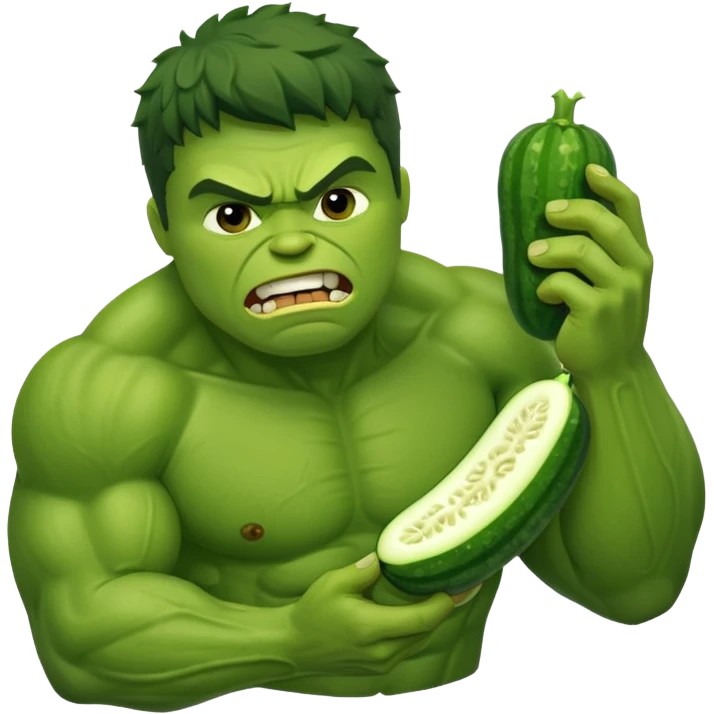 Hulk eating cucumber emoji