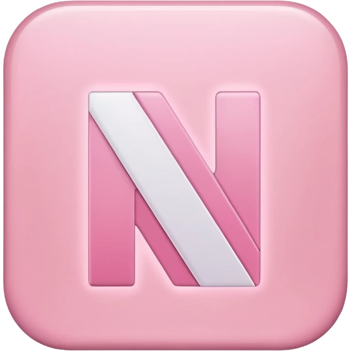 Netflix aesthetic "N" logo in pastel pink emoji