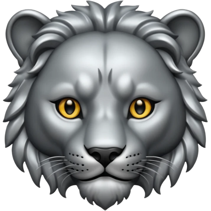 Black silver Leon head emoji