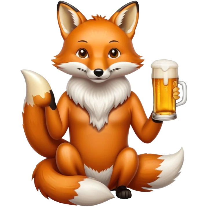 Fox drink beer  emoji