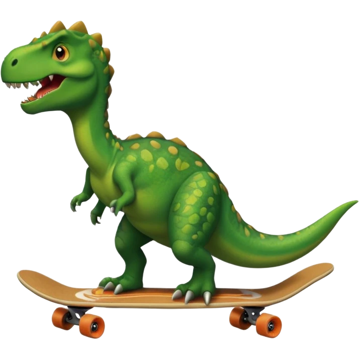 Dinosaur on a skateboard emoji