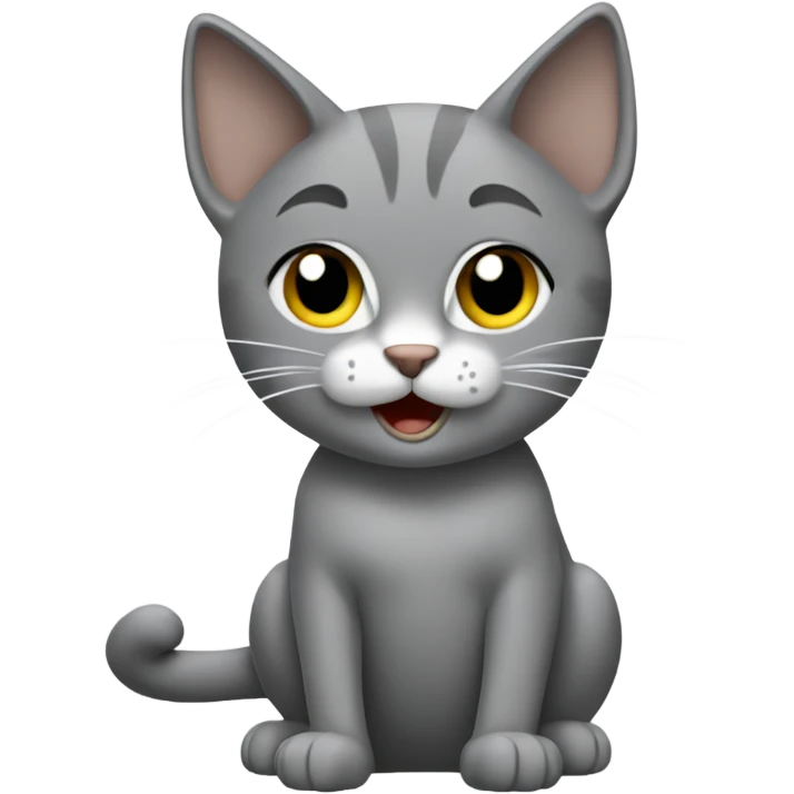 A cat cleaning herself (grey)  emoji