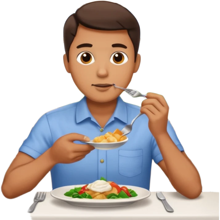 man eating at restaruant emoji