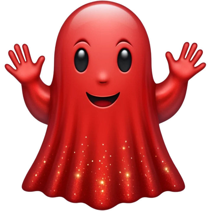 red glitter ghost emoji