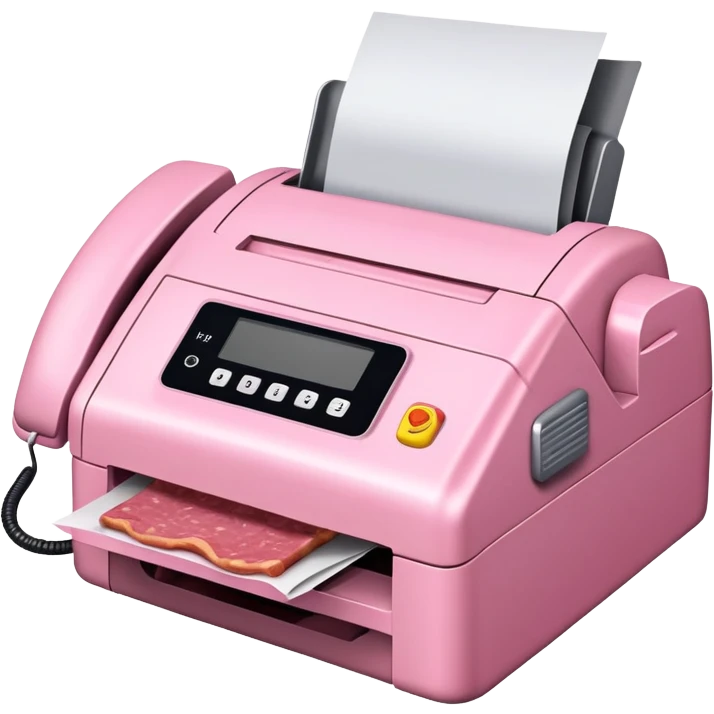 fax machine made of spam meat emoji