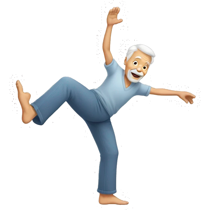 old man doing handstand emoji