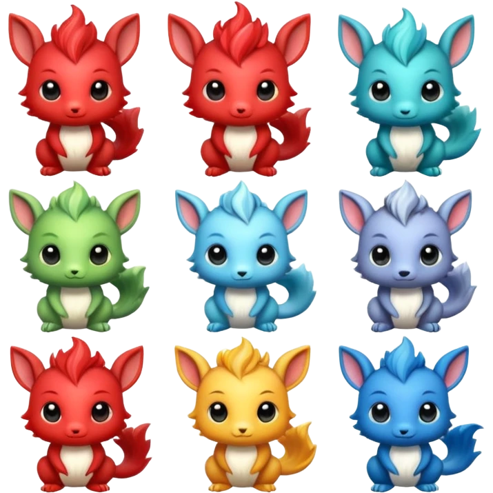 chibi cute mithical creatures emoji