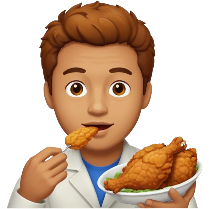 Guy eating fried chicken emoji