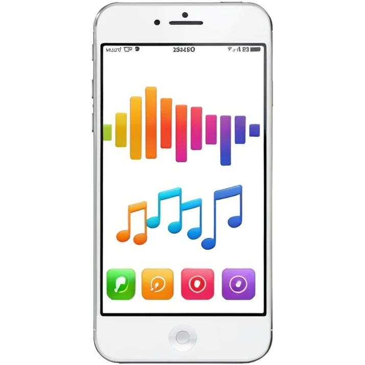 smartphone with music player timeline emoji